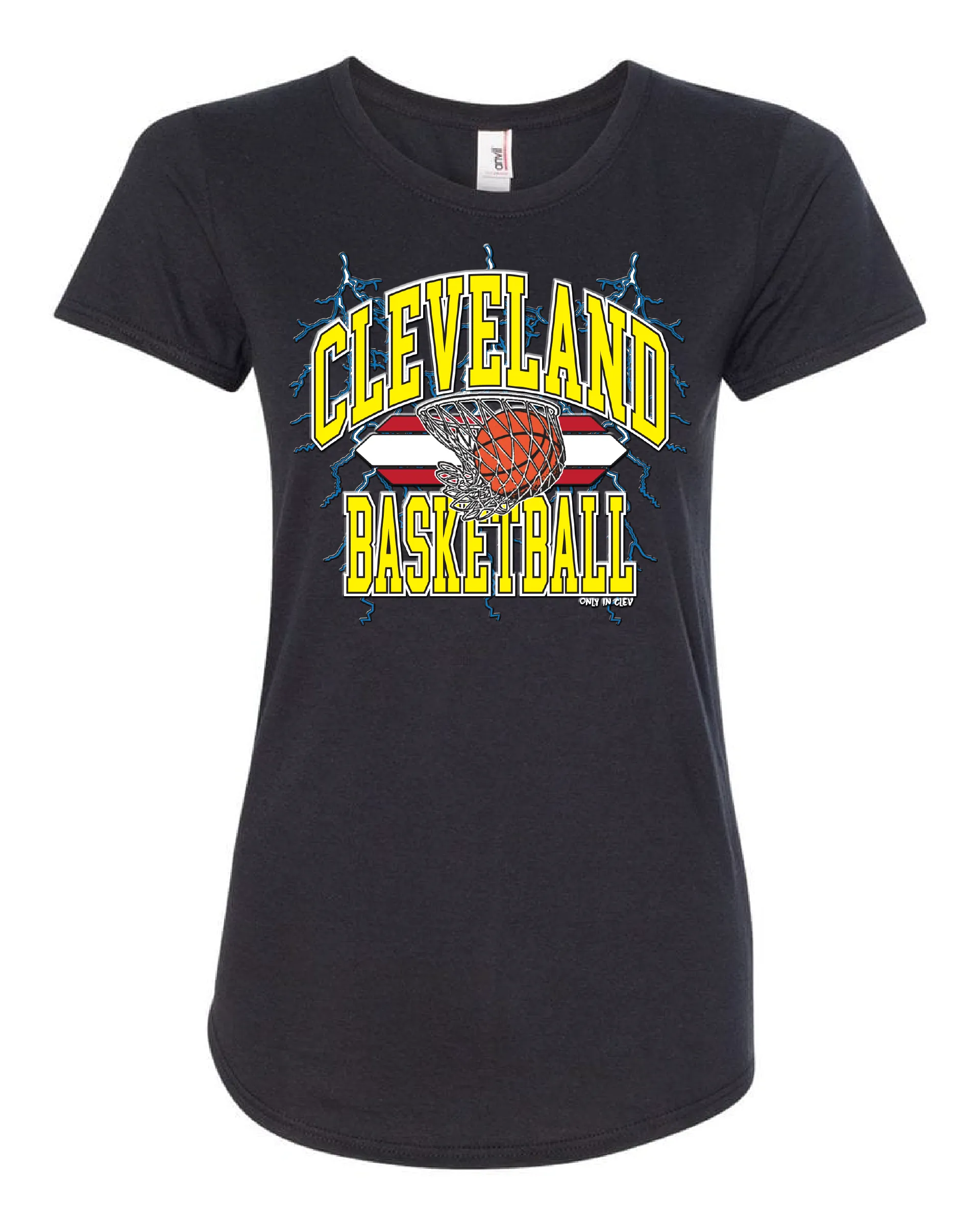 "Cleveland Basketball Retro" Gold design on Black