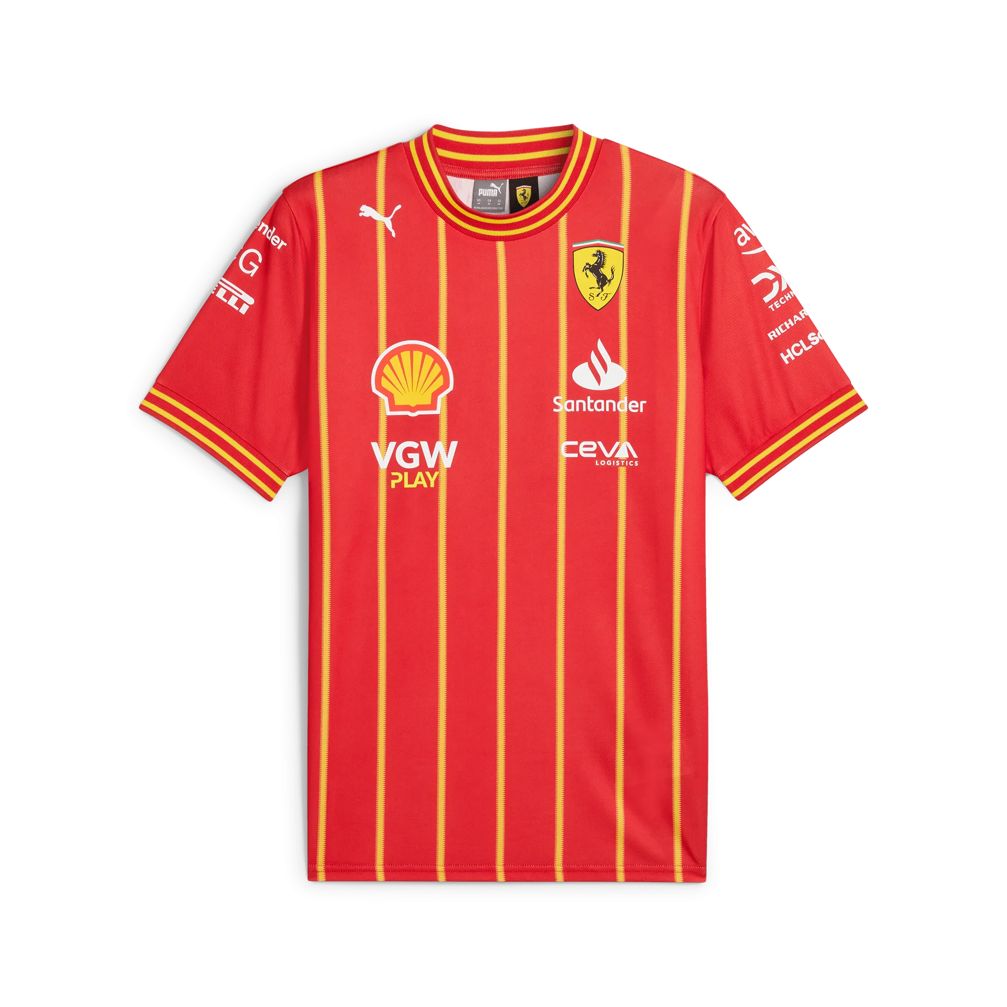 Scuderia Ferrari F1 Men's Limited Edition 2024 Team Soccer Jersey Austria GP - Leclerc/Sainz