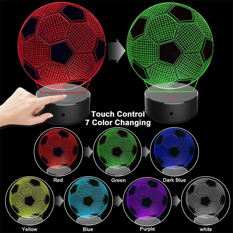 Soccer Ball Shaped 3D Night Lights