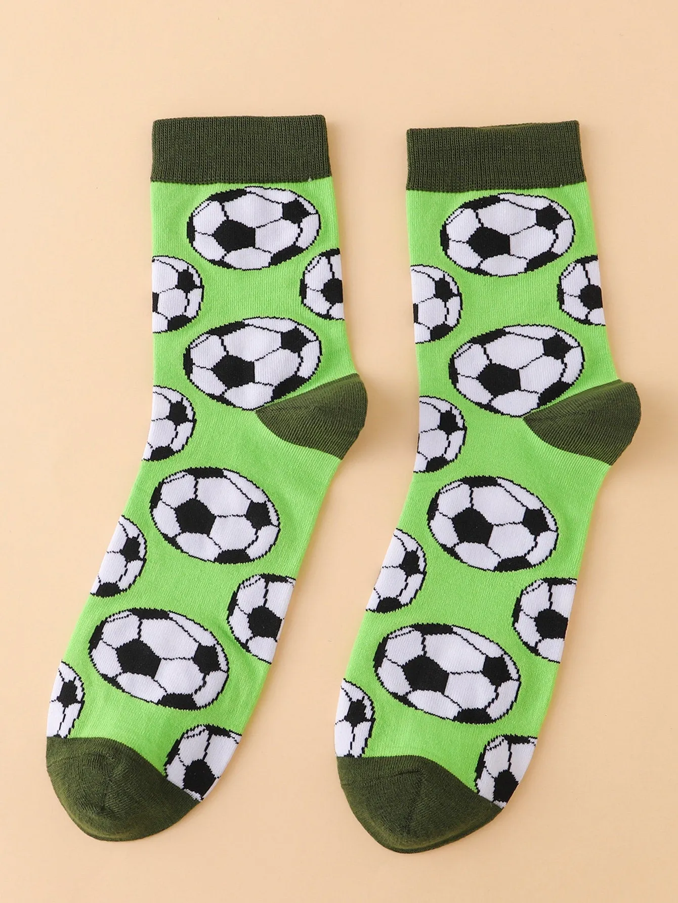 Soccer Pattern Crew Socks for Men Fun Socks Funky Socks Novelty Socks