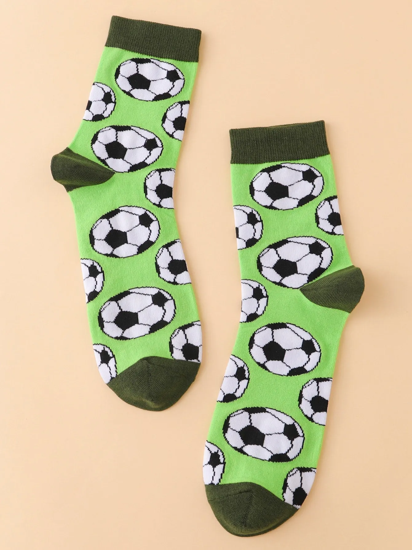 Soccer Pattern Crew Socks for Men Fun Socks Funky Socks Novelty Socks