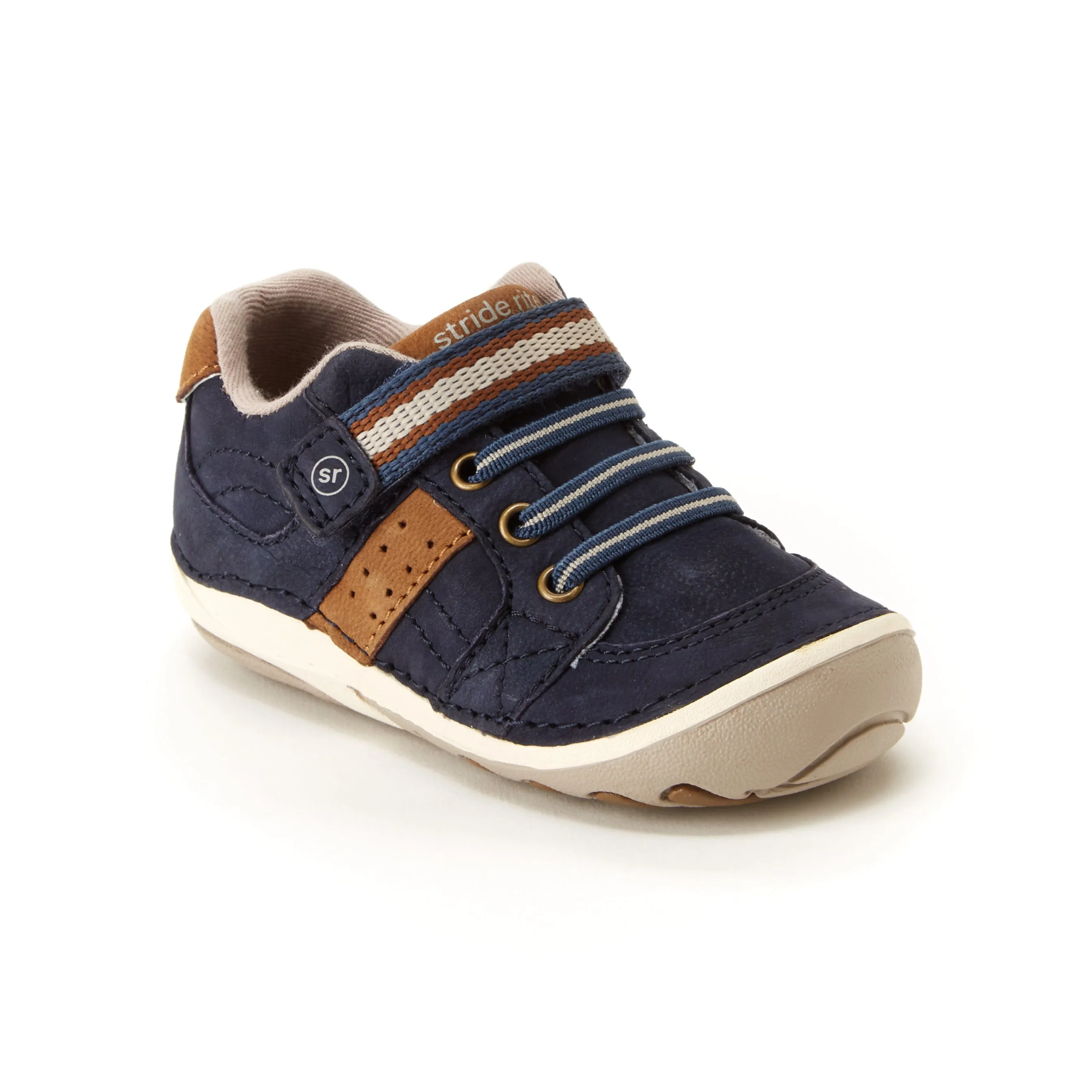 Soft Motion Artie (First Walking) Sneaker - Navy/Tan