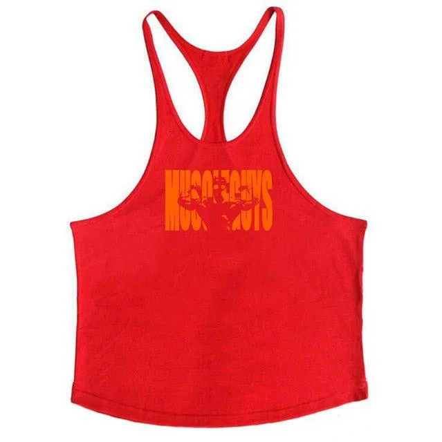 Stringer Tank Tops - Men's Sportswear Vest - Fitness Clothing Sleeveless Shirts (TM7)