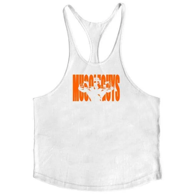 Stringer Tank Tops - Men's Sportswear Vest - Fitness Clothing Sleeveless Shirts (TM7)