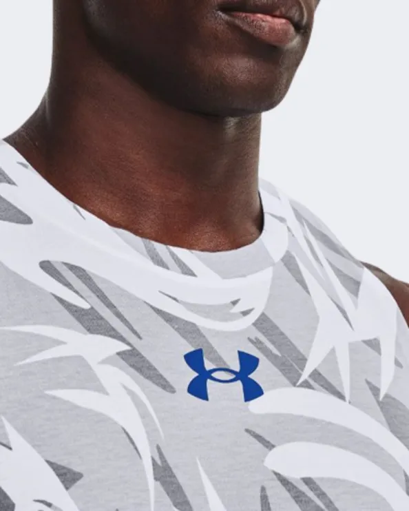 Under Armour Baseline Printed Men Basketball Tank White 1370239-102