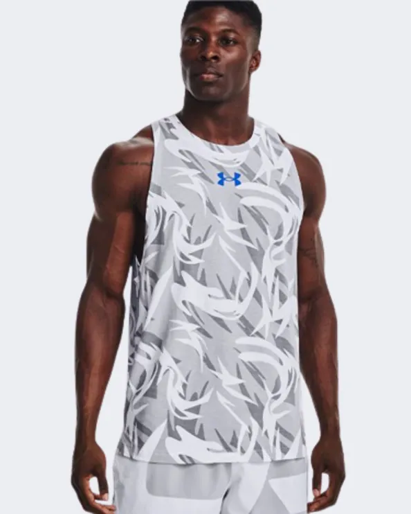 Under Armour Baseline Printed Men Basketball Tank White 1370239-102