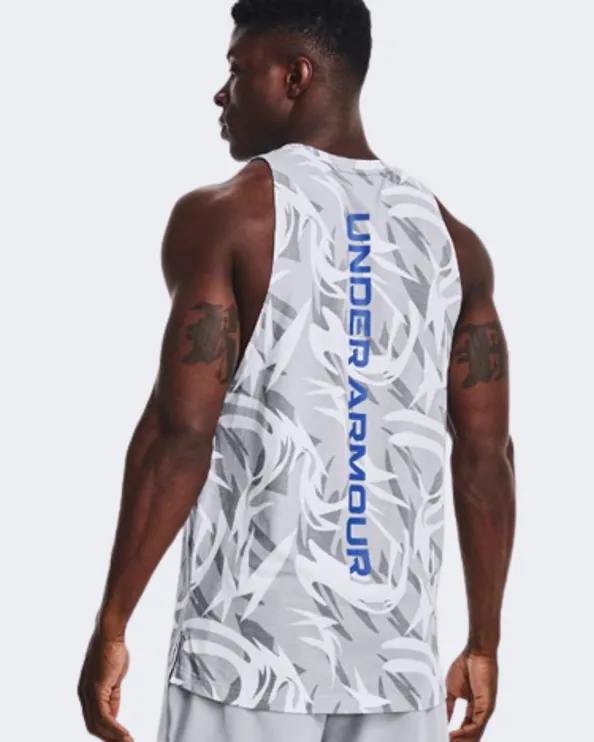 Under Armour Baseline Printed Men Basketball Tank White 1370239-102