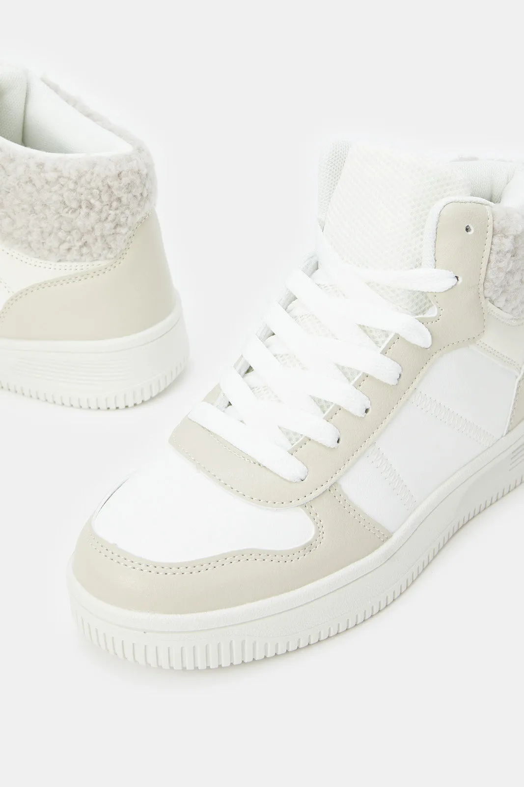 Women White High-top Sneakers