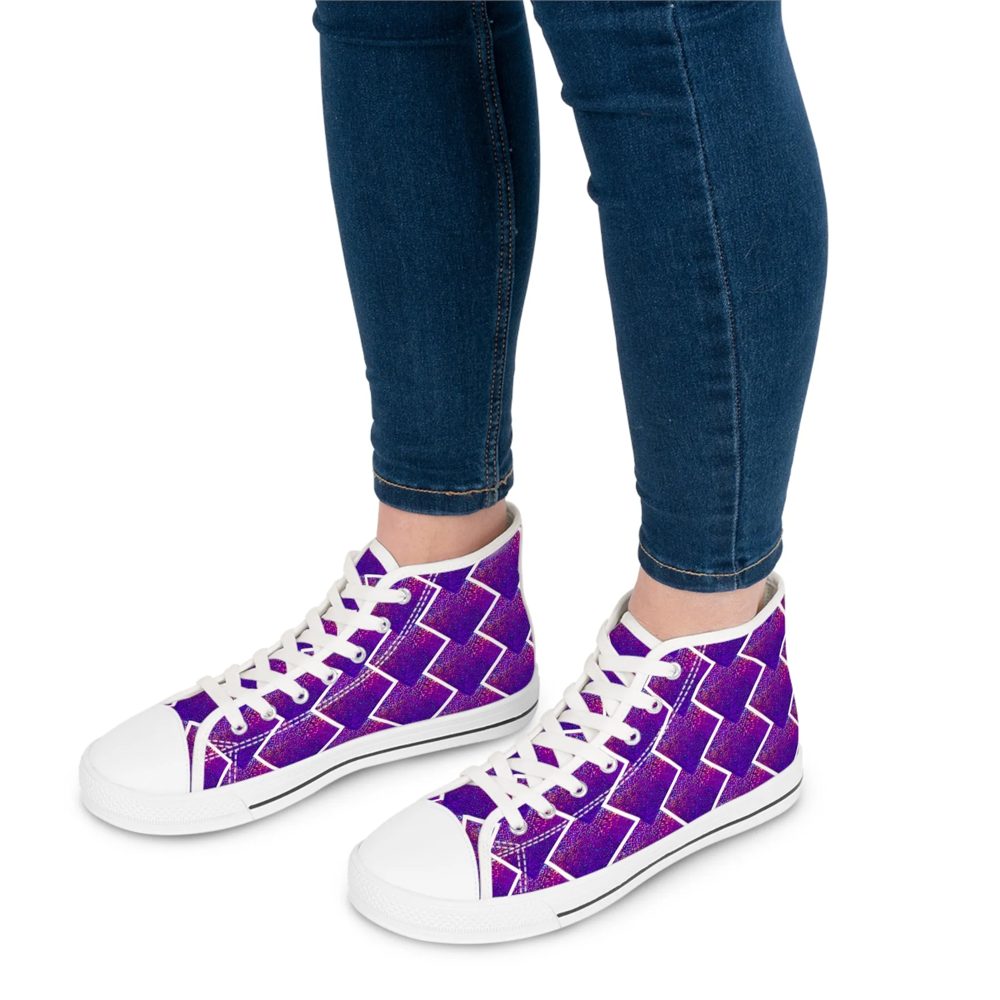 Women's High Top Sneakers - Purple Sparkle