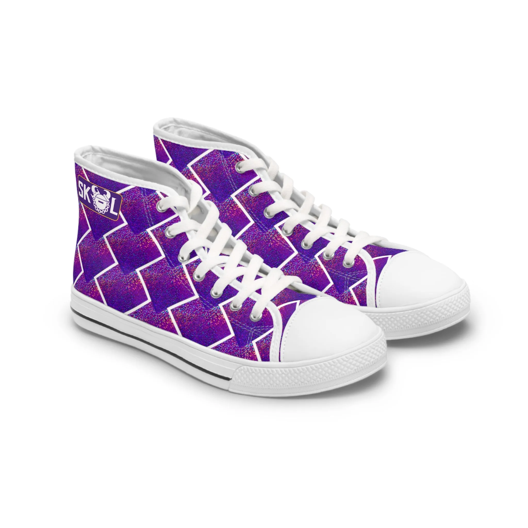 Women's High Top Sneakers - Purple Sparkle