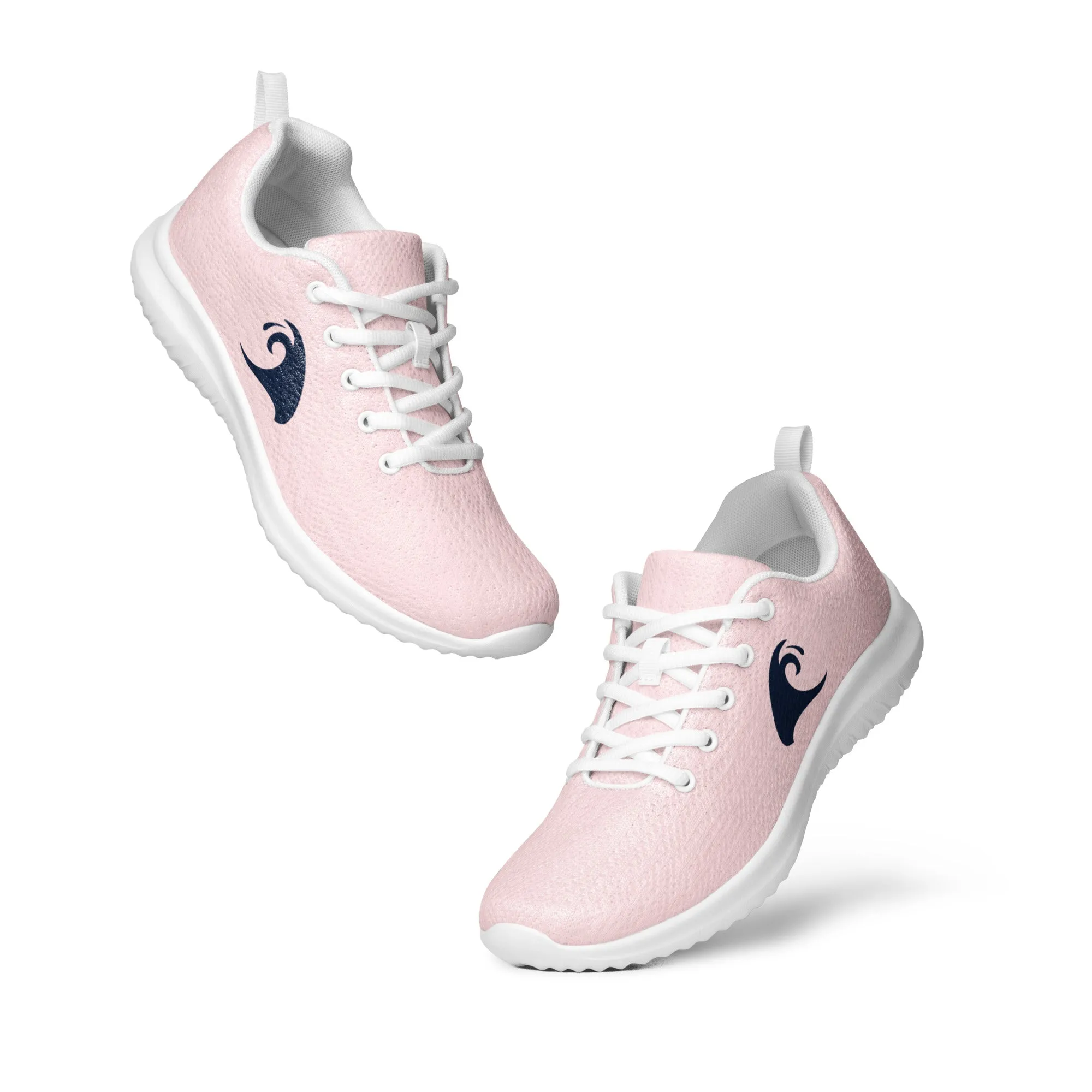 Women’s Soft Pink Athletic Shoes with Blue Extremely Stoked Epic Wave Logo