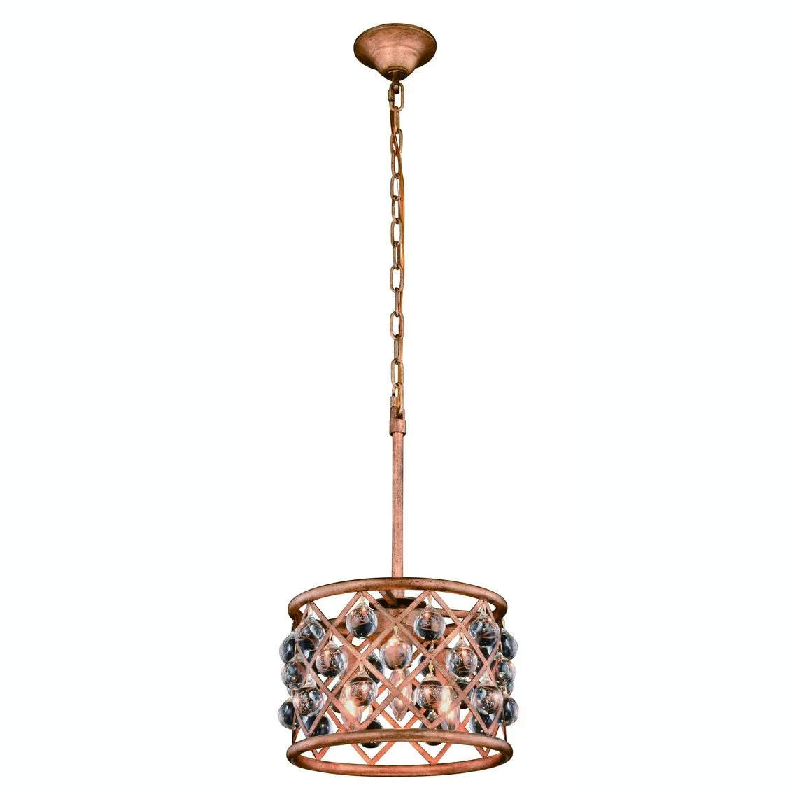 ZC121-1213D12GI/RC - Urban Classic: Madison 3 light Golden Iron Pendant Clear Royal Cut Crystal